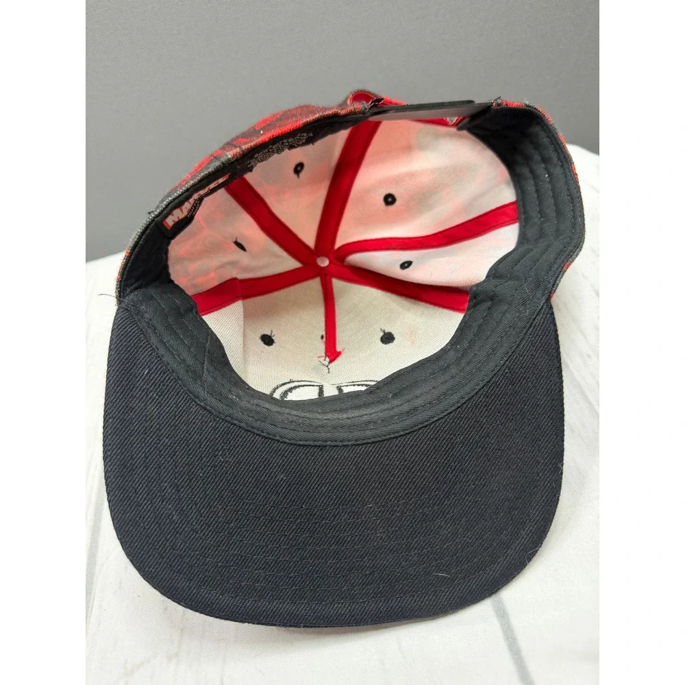 Marvel Deadpool Hat Mens Red Black‎ Graphic Snapback OSFM